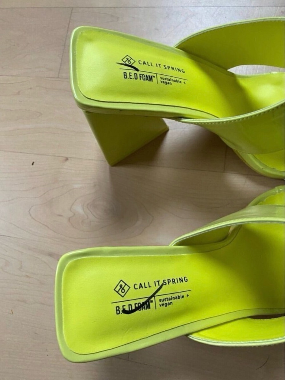CALL it Spring "Sorayaa" Thong Sandals BNWT heels women NEW yellow - Picture 4 of 7